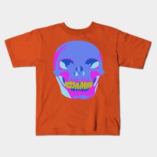 Bright Statement Making Eighties Colored Halloween Skull Kids T-Shirt